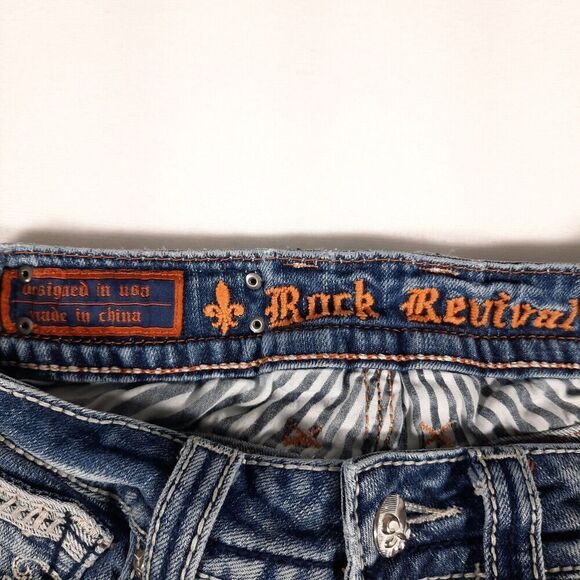 Rock Revival Alanis Stretch Capri Jeans Women's SZ 24 Embroidered Cowgirl Preppy - Picture 6 of 13